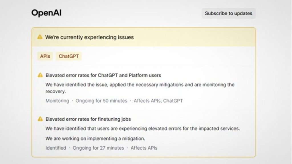 ChatGPT doživio velike tehničke poteškoće