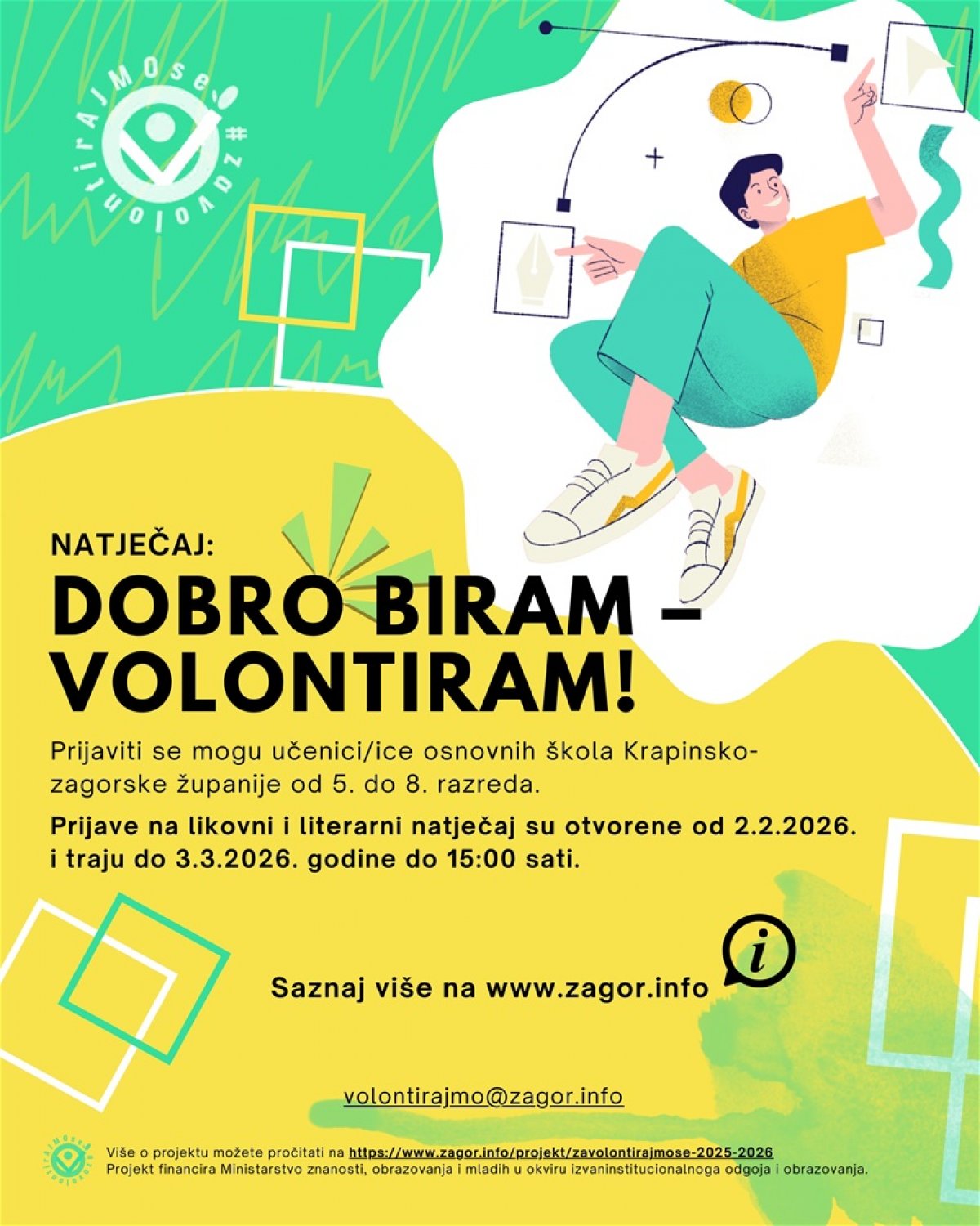 "Dobro biram - Volontiram!": Natječaj potiče učenike Krapinsko-zagorske županije na promišljanje o volontiranju