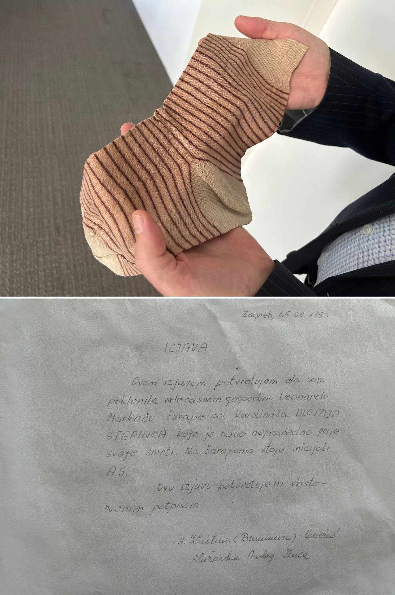 Hrvatski svećenik čuva rijetku relikviju: Čarapu blaženog Alojzija Stepinca s krvavim tragovima