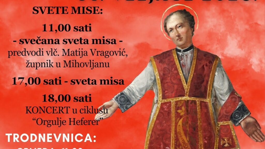 Konjščina slavi sv. Valentina 2026. uz duhovnu pripravu i koncert “Orgulje Heferer”