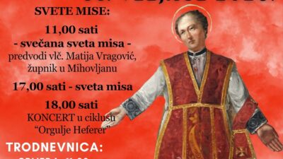 Konjščina slavi sv. Valentina 2026. uz duhovnu pripravu i koncert “Orgulje Heferer”