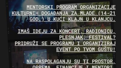 Mladi Klanjca i okolice dobivaju priliku kreirati vlastite događaje: Program “Super da se nekaj događa”