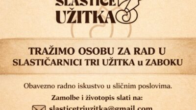 Prilika za rad u slastičarnici Tri užitka u Zaboku: Traži se odgovorna i motivirana osoba