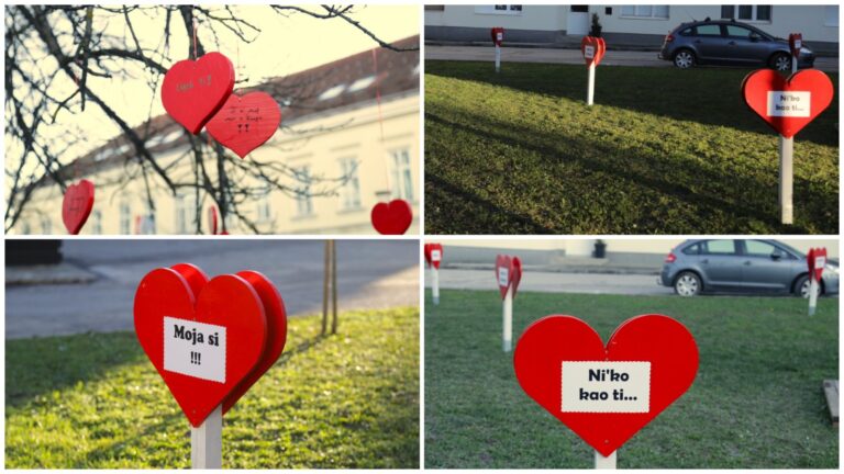 Romantična preobrazba Donje Stubice: Centar grada obasjan ljubavnim porukama
