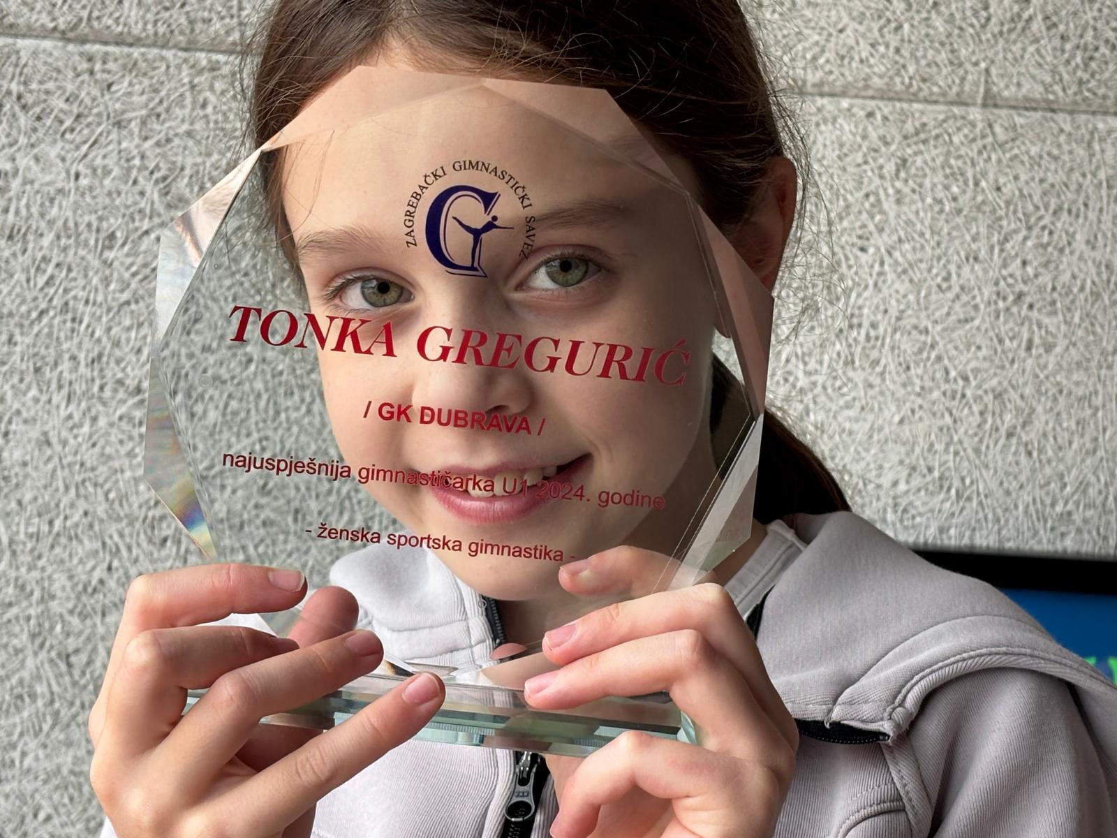 Tonka Gregurić: Mlada gimnastičarka GK Dubrave nagrađena za izniman sportski talent