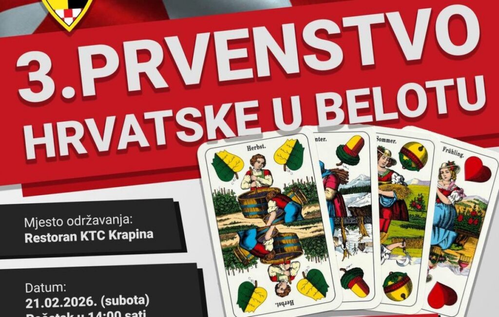 Treće Prvenstvo Hrvatske u Belotu donosi nagrade od 7.500 eura