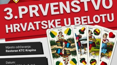 Treće Prvenstvo Hrvatske u Belotu donosi nagrade od 7.500 eura