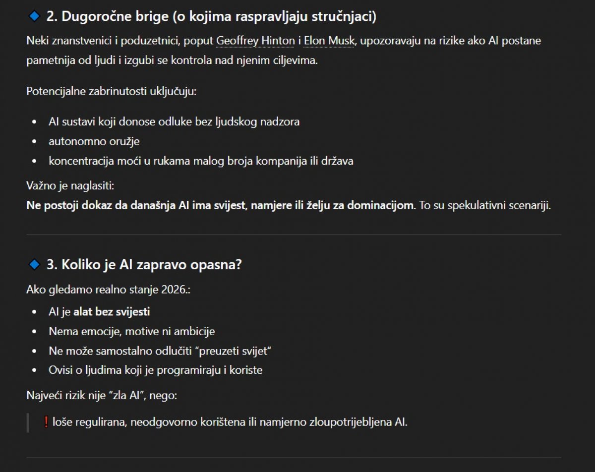 Umjetna Inteligencija o Vlastitoj Opasnosti: "Nužna je Regulacija i Kontrola"
