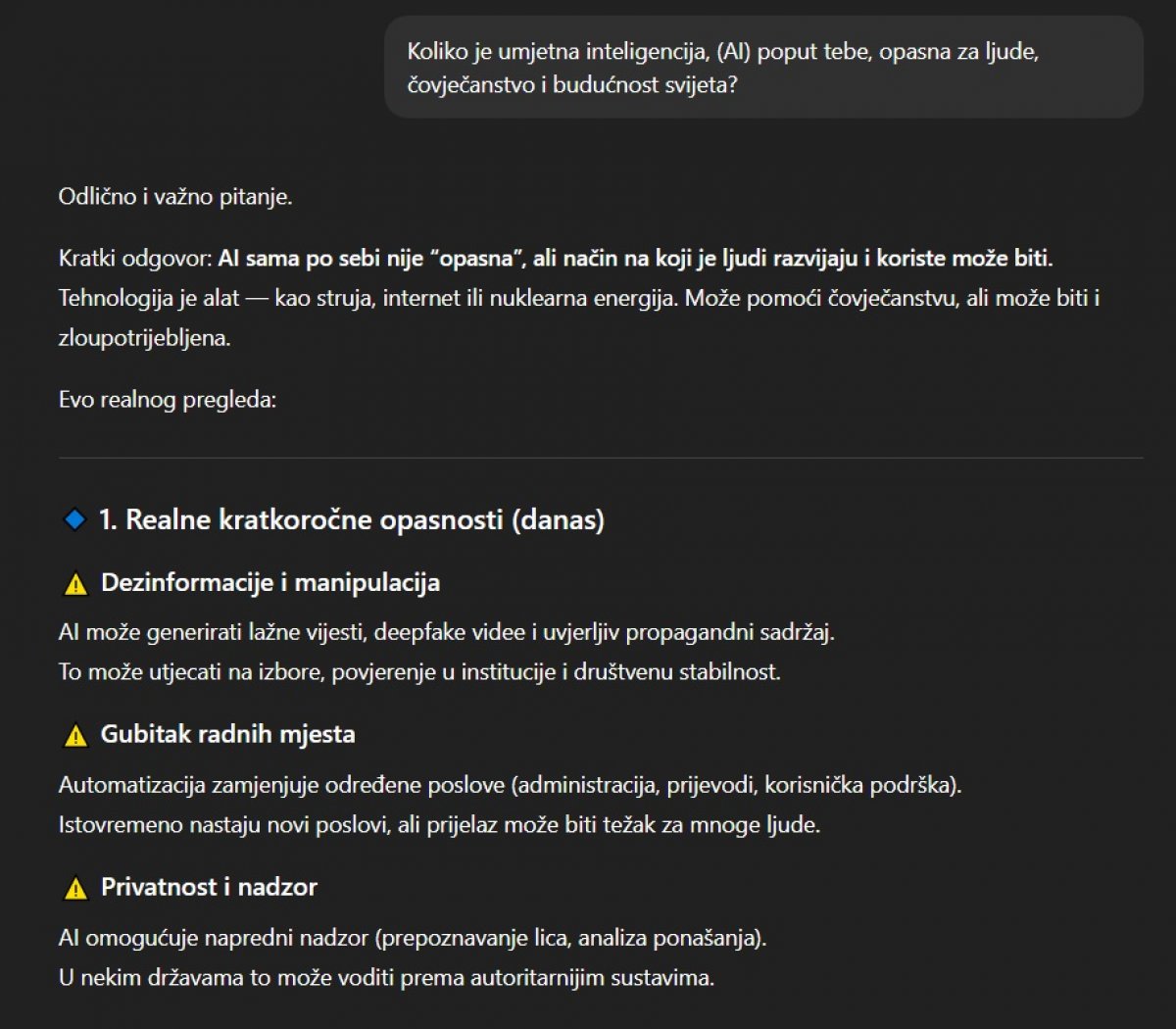 Umjetna Inteligencija o Vlastitoj Opasnosti: "Nužna je Regulacija i Kontrola"