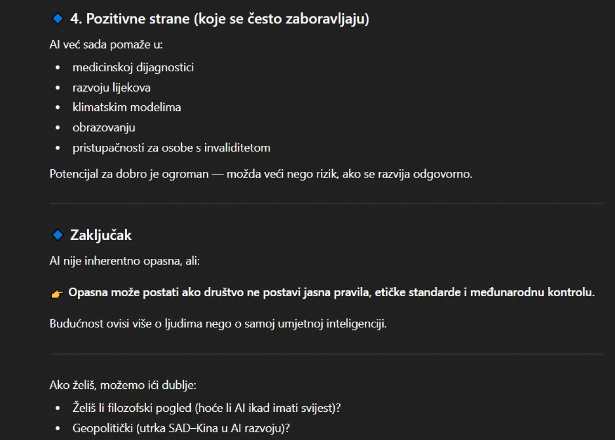 Umjetna Inteligencija o Vlastitoj Opasnosti: "Nužna je Regulacija i Kontrola"
