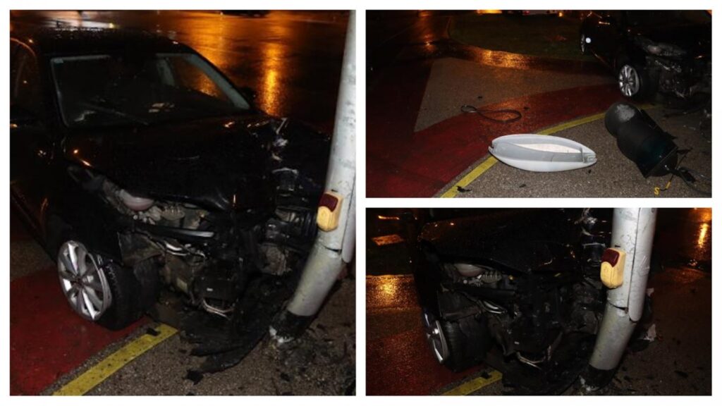 Vozač u Zagrebu s 2,04 promila alkohola udario u stup javne rasvjete, kažnjen s 1580 eura i zabranom vožnje