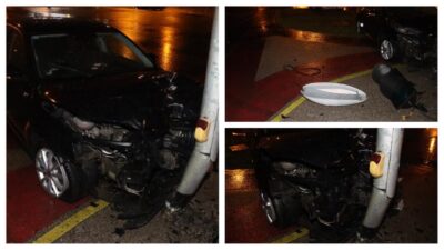 Vozač u Zagrebu s 2,04 promila alkohola udario u stup javne rasvjete, kažnjen s 1580 eura i zabranom vožnje