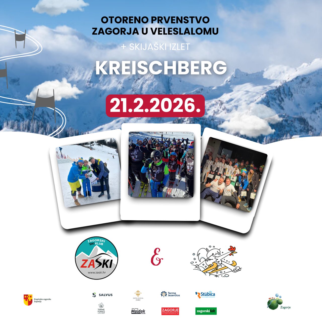ZASKI i Ku-ku-ri-ku pozivaju na Kreischberg: Veleslalomsko Otvoreno prvenstvo Zagorja uz jednodnevni izlet i zabavu u Zaboku