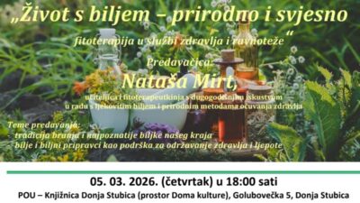 Donja Stubica: Predavanje o fitoterapiji i lokalnim biljkama